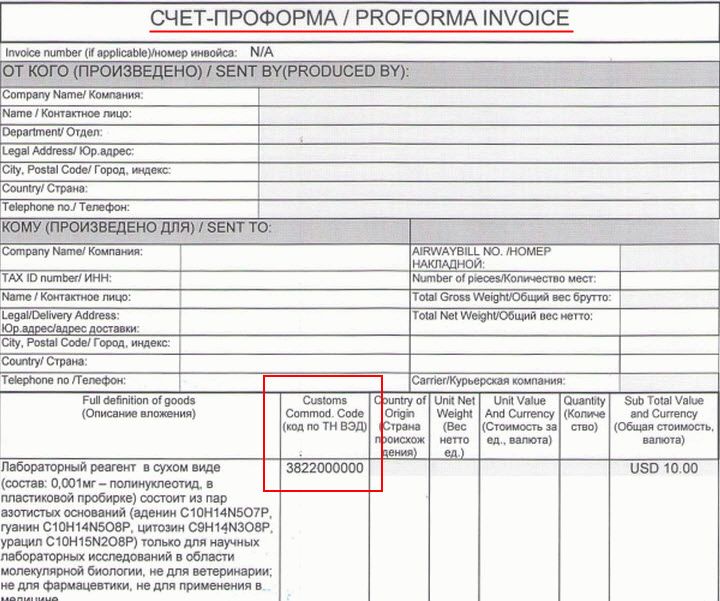 Счет invoice образец заполнения