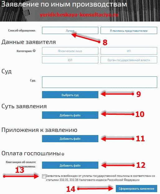 Как подать заявление в суд через госуслуги на возврат денежных средств образец